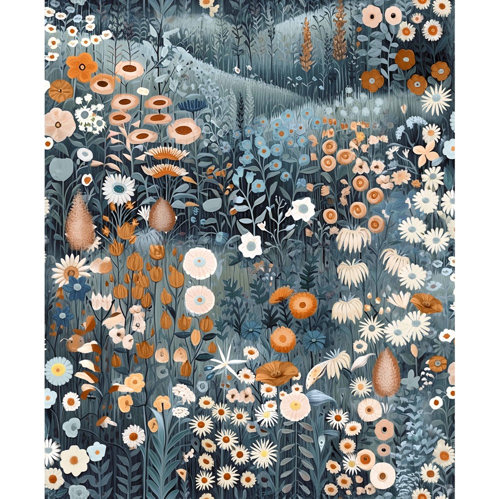 Glenwhan Wildflower Wallpaper 127927 by Graham & Brown in Midnight